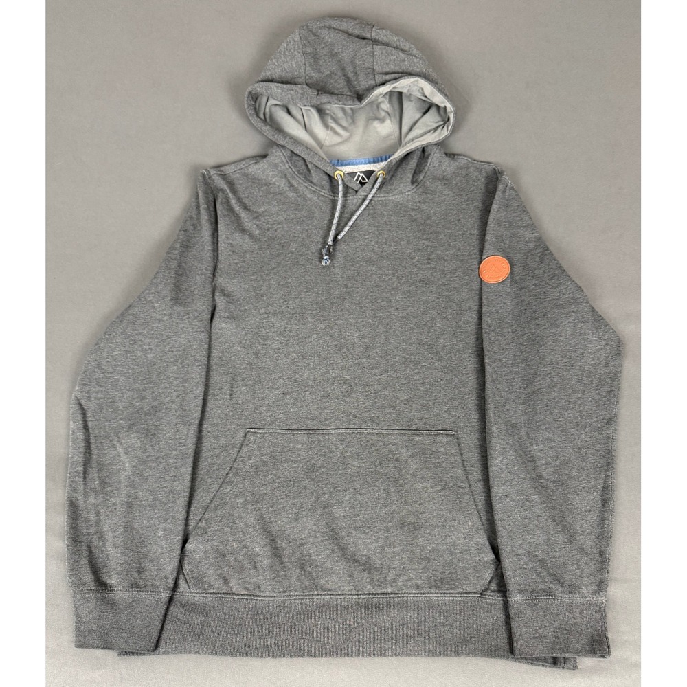 Alpine Design Hoodie Mens M Gray Pullover Fleece Logo Patch Outdoor Sweatshirt